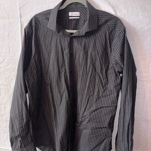 Calvin Klein Men's Gray Striped Shirt